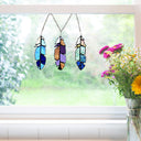 6"H Set-of-3 Virtues of a Feather Stained Glass Window Panel Accents