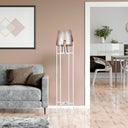 Leticia River of Goods White Metal and Silver Glass Bowl 61-Inch Floor Lamp