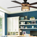 52"W Bronzed Wave 5-Blade LED Ceiling Fan