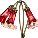 16"H Hand Blown Mercury Glass 3 Lily Downlight Accent Lamp- Close up