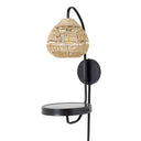32.75”H Candlestick Wall Sconce with Tan Rattan Shade