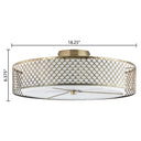 18.25" Leyla Glam Brushed Gold Semi-Flush Mount Ceiling Fixture Sconce