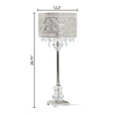 28.75"H Brielle Polished Nickel and Crystal 1-Light Buffet Table Lamp