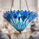 28" H Graceful Azura Unique Tiffany Style Shade Pendant Light