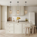 Lucinda 7.25"W Modern Gold Woven Metal Pendant Light