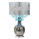 21.75"H Jeweled Metal Shade with Mosaic Base Table Lamp