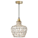 10.25" W 1-Light Betsy Rattan and Metal Pendant