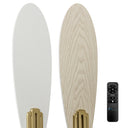 42" W Braxton LED Indoor Clear and Gold Glass Ceiling Fan with Oak/White Blades, Remote Control