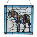 River of Goods 12-Inch Rainbow Zebra Stained Glass Window Panel