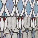48.5" H Floral Cathedral Tiffany-Style Stained Glass Window Panel