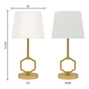 17.75"H Marler Gold & White Twin Table Lamps