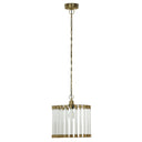 13" W Trudie Clear and Gold Glass and Metal Pendant Light