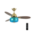 42" W Bergen LED Indoor Iridescent Blue and Gold Ceiling Fan with Remote Control