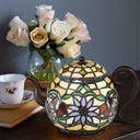 6.5"H Stained Glass Teapot Accent Lamp