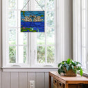 Romantic Swans Stained Glass Window Panel