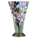 13.5" H Tiffany-Style Floral Vase Stained Glass Hurricane Table Lamp