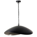 22" W Jane Industrial Black and Silver Dome Shade Pendant
