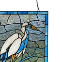 River of Goods 18-Inch Majestic Crane Stained Glass Window Panel