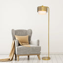 65.25"H Xander Gold Drum Shade Floor Lamp