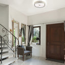 18.25" Leyla Glam Brushed Gold Semi-Flush Mount Ceiling Fixture Sconce