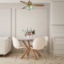 42" W Cecile LED Indoor Hand-Blown Seafoam Green Glass Shade with Dot Texture Ceiling Fan with Remote Control