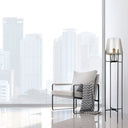 Leticia River of Goods Black Metal and Champagne Gold Glass Bowl 61-Inch Floor Lamp