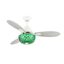 42" W Brynn LED Indoor Green Hand-Cut Glass Globe Shade Ceiling Fan with Remote Control