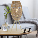 23.5"H Table Lamp with Round Tan Hemp Rope Shade
