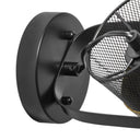 12"H Geo Black Painted Metal Mesh Drum Shade Wall Sconce