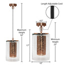 17"H Park Ave Cylinder 1-Light Glass Pendant