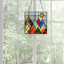 10"H Beyond the Mountain Tops Multicolored Window Panel