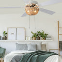 52" 5-Blade LED Tan Rattan Lighted Ceiling Fan