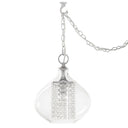11.75"H Glass + Faceted Crystal Glass Jewels Plug-in and Hardwire Hanging Pendant