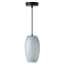 6" W Handblown Glass White/Blue/Green Elongated Dome Shade Pendant