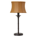 25.25"H Outdoor and Indoor Basket Weave Table Lamp