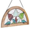 14" H Tiffany-Style Floral Stained Glass Window Panel