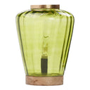 10.5" H Lila Chartreuse Green Glass Shade with a Mango Wood Block Base Accent Lamp