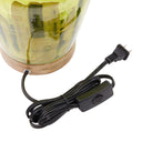 10.5" H Lila Chartreuse Green Glass Shade with a Mango Wood Block Base Accent Lamp
