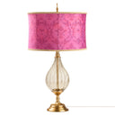 30.5" H Colette Fuchsia Drum Shade Geometric Glass Table Lamp