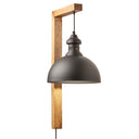 28.5" H Gwen Industrial Indoor Plug In Wall Sconce with Black Dome Shade
