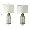 26" H Coco Glass and Mango Wood Table Lamp