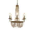 27.5"H Brushed Gold + Capiz Shell Candelabra Plug-in and Hardwire 6-Arm Chandelier