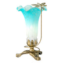 9"H Handpainted Glass Dragonfly Lily Lamp