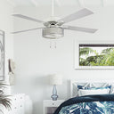 52"W Chromed Wave 5-Blade LED Ceiling Fan