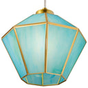 10" W Bouvier Metal and Stained Glass Pendant Light