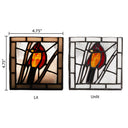 4.75" H Set of 2 Bird Stained Glass Candle Holders