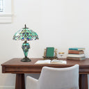 20"H Tiffany Style Magna Carta Stained Glass Double Lit Table Lamp