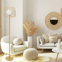 62.75"H Lucai Caged Globe Shade Floor Lamp Silver or Gold