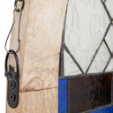 36" H Victorian Checkerboard Cathedral-Style Stained Glass Window Panel
