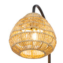 32.75”H Candlestick Wall Sconce with Tan Rattan Shade